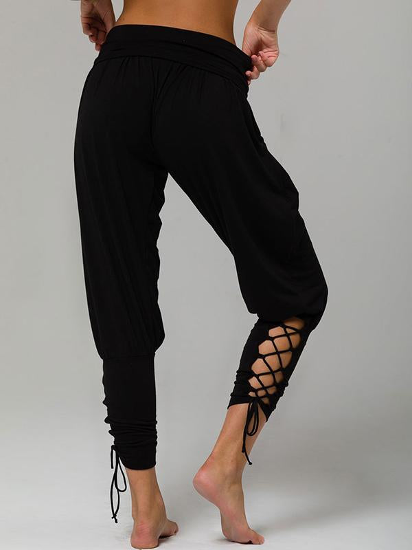 Solid Loose Bandage Athletic Pants