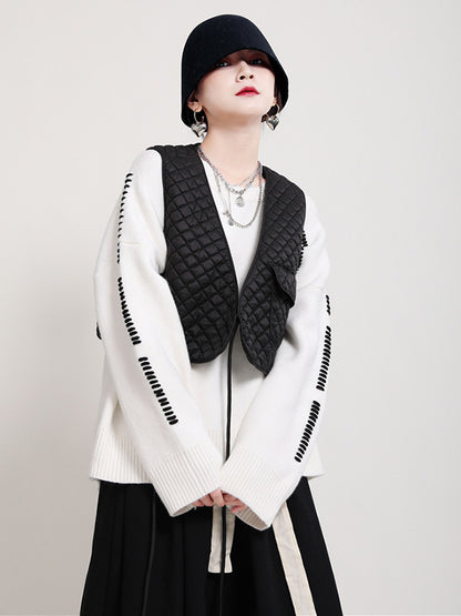 Original Geometry Plaid V-Neck Vest