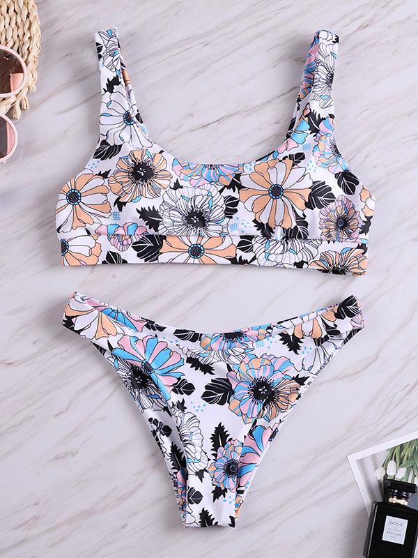 Sexy Kinematic Printing Split Type Bikini Swimsuit