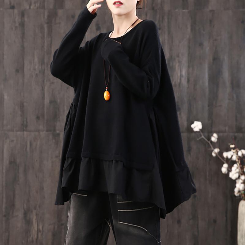 Buykud Casual Loose Fake Two-piece Pullover Blouse