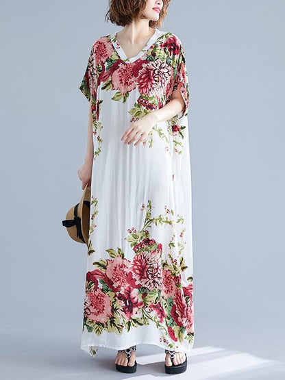 Casual Floral Printed Long Dress