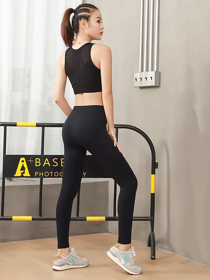 Hollow Sleevelss Solid Sport Bra