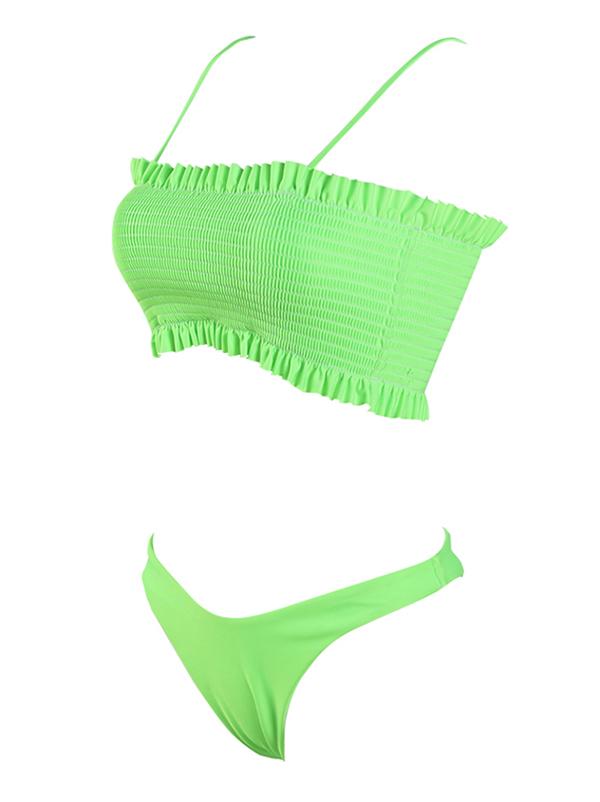 Ruffle Smock Bandeau Bikini Set