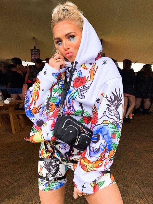 Digital Floral Printed Sports Sweatshirt