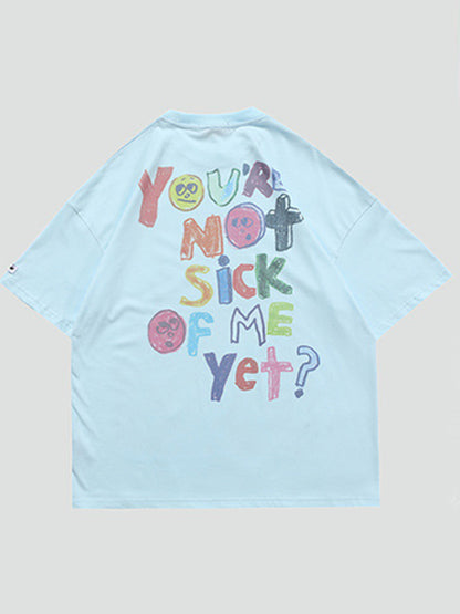 Original Round-Neck Cartoon Printed Loose T-Shirts Tops