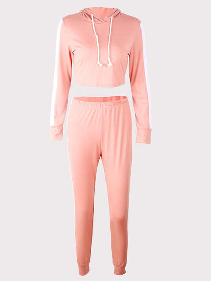 Two Tone Long Sleeve Hoodies And Leggings Suits