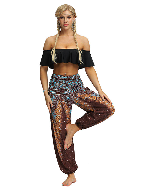 Bohemia Loose Printed Elastics Knickerbockers& Yoga Pants