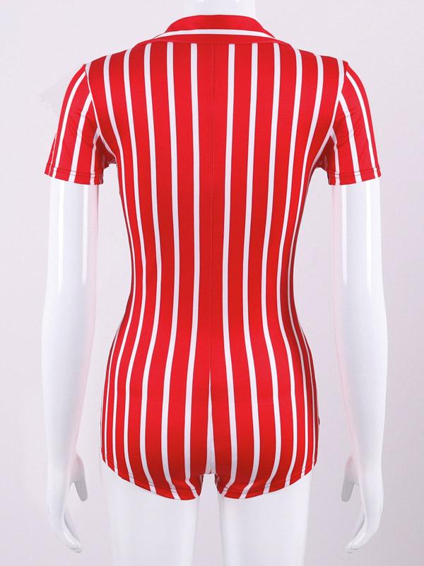V-neck Striped Yoga Rompers