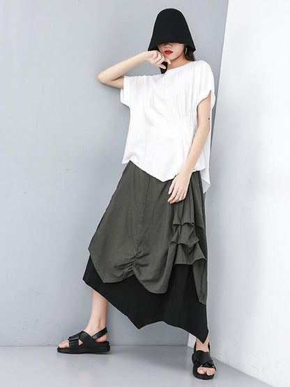 Casual Designed Cotton Ruffled Skirt