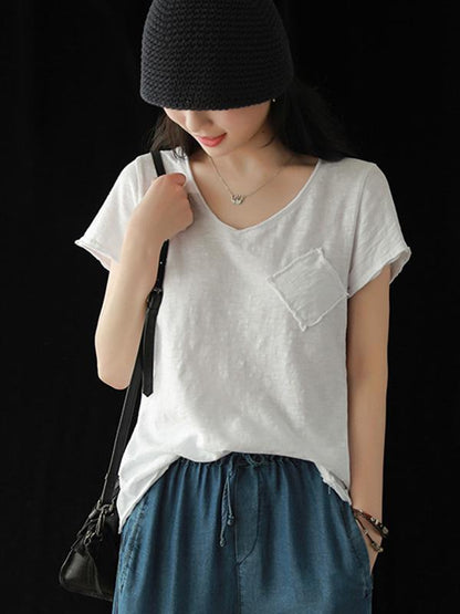 Simple Pure Color T-shirt