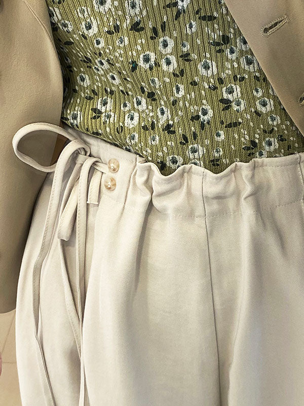 Cuprammonuium Bandage High-Waisted Wide-Leg Shorts