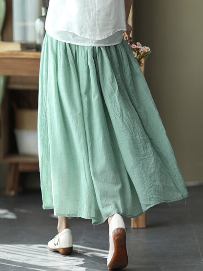 Casual Solid Color Empire A-Line Skirt