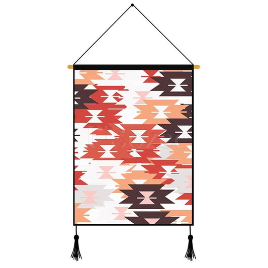 Orange Geometric Pattern Printed Wall Hanging Decoration
