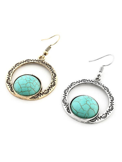 Hollow Turquoise Earrings Accessories