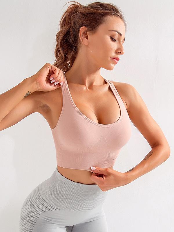 Solid Quick Dry Shockproof Sports Bra