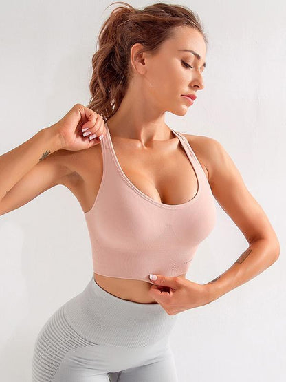 Solid Quick Dry Shockproof Sports Bra