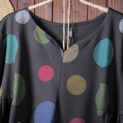 Casual Dot Wide Leg Pants Pullover Regular Long Sleeve Set