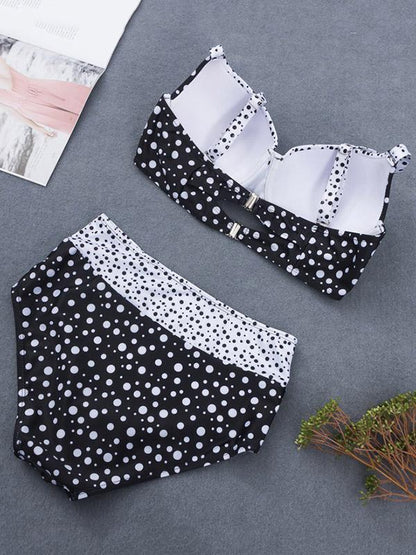 Plus Size Polka-Dot Bikini Set