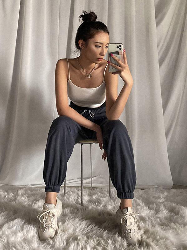 Loose Solid Color High-Waisted Casual Pants Bottoms