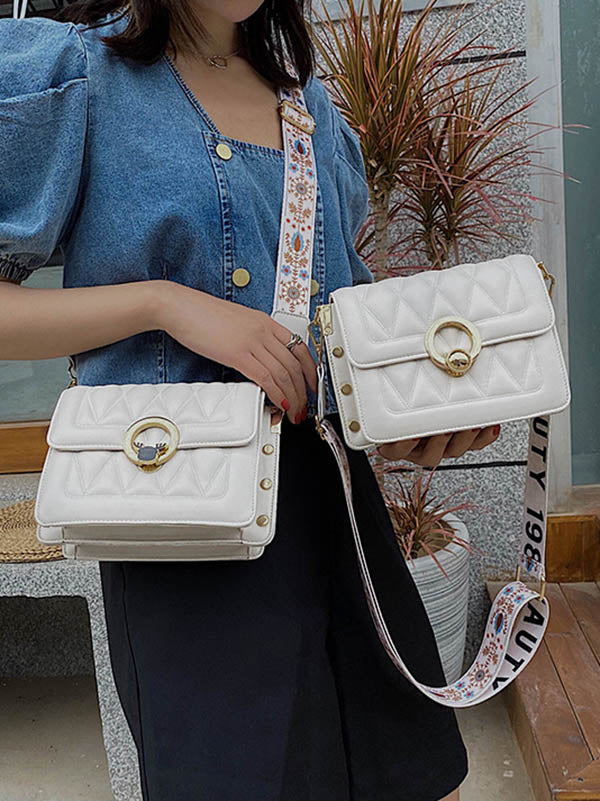 Casual PU Solid Color Geometric Bags