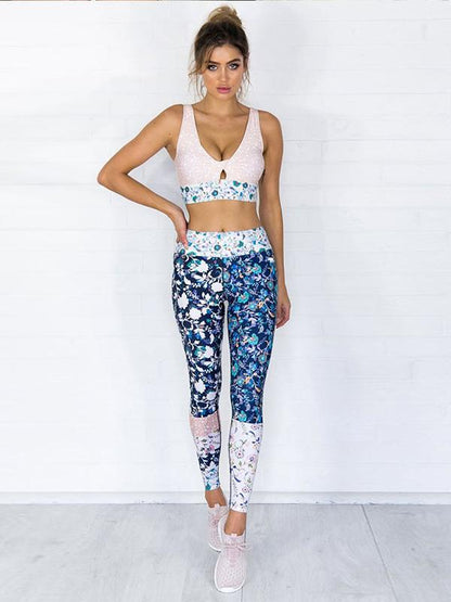 Fashion Printed Floral Fresh Yoga Suits