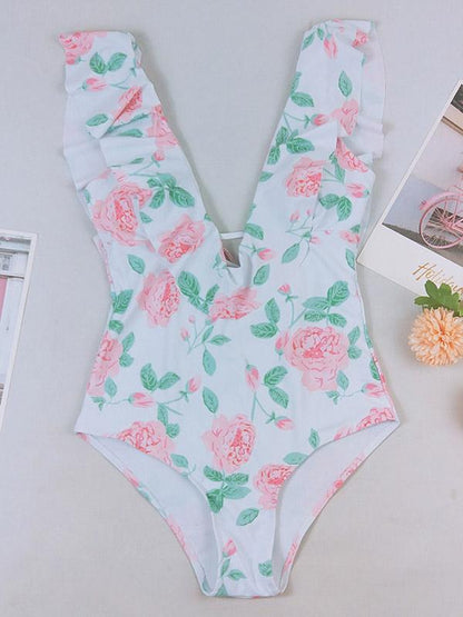 Falbala Printed One-piece Swimwear