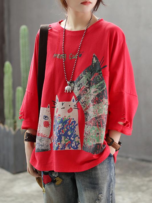 Loose Printed Comfortable Blouse