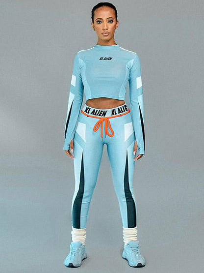 Letters Floral Breathable Sports Yoga&Gym Suits