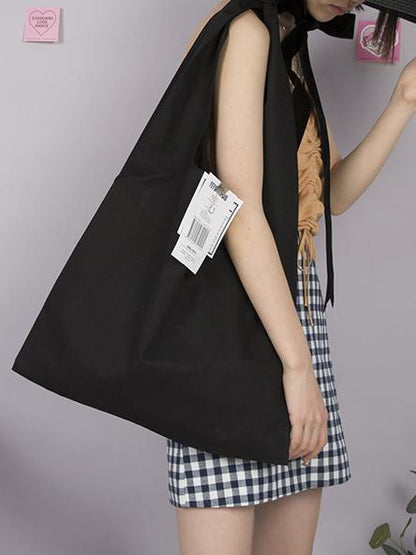 Simple Solid One-shoulder Casual Canvas Bag