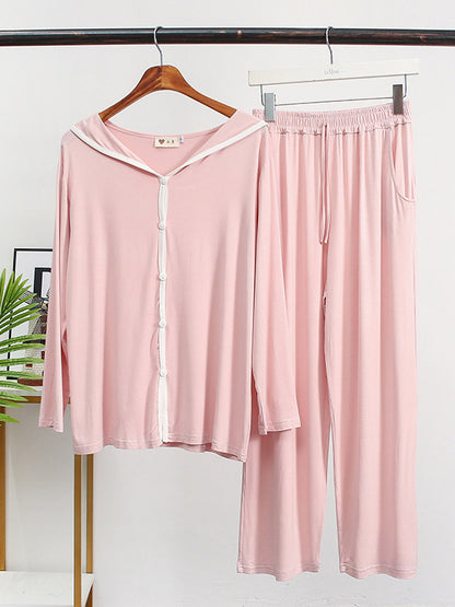 Modal V-Neck Long Sleeve&Pants Pajama Sets