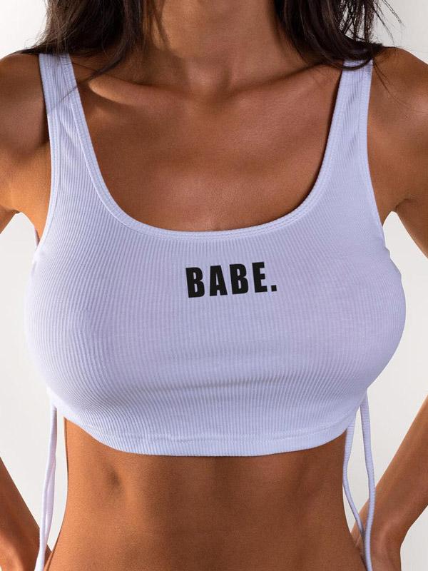 Cute Letter Printed Sports Tank