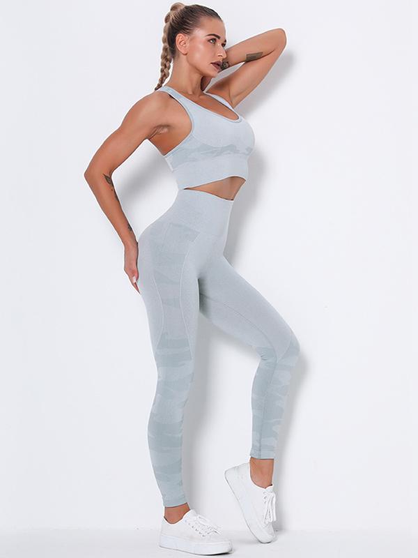 Camouflage Wrap High-Waisted High Elasticity  Yoga Suits