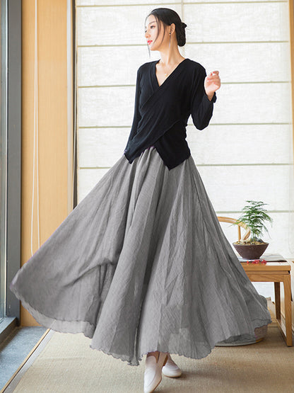 Original Loose Simple Linen Cotton Skirt