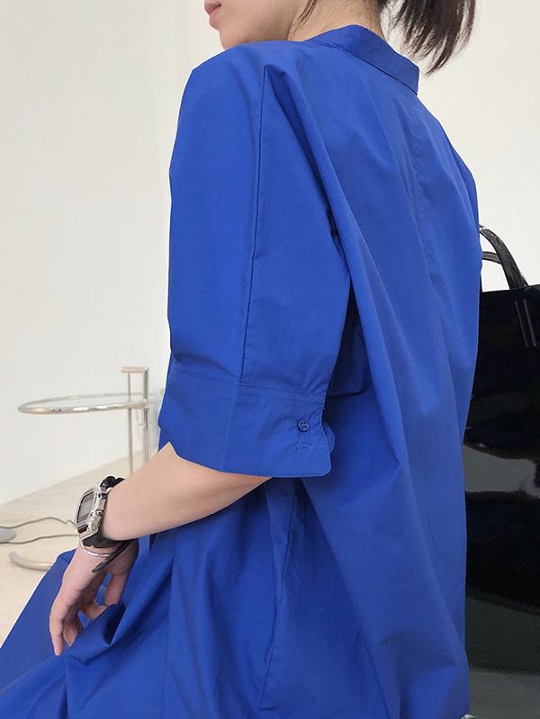 Original Solid Round-Neck Shirt Dress