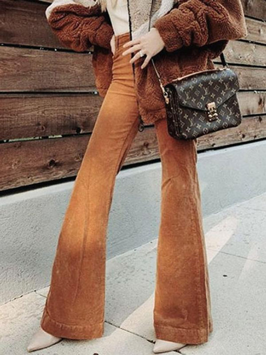 Bohemia Rose Printed Bell-bottoms Casual Pants