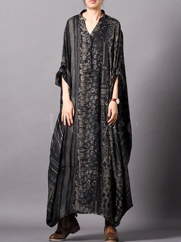 Super Loose Silk Vintage Long Dress