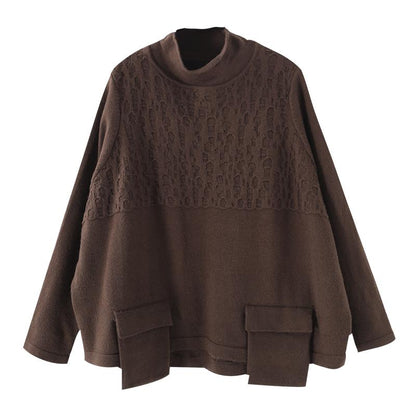 Buykud Casual Spliced Pure Color Comfortable Sweater