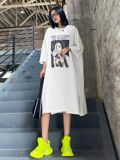 Original Printed Round-Neck Dress