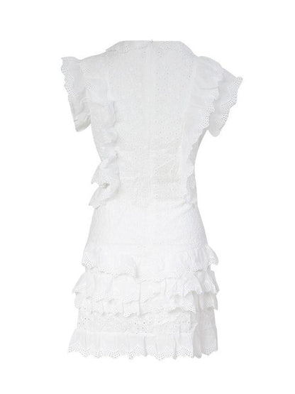 Hollow Agaric Lacy Bandage Mini Dress