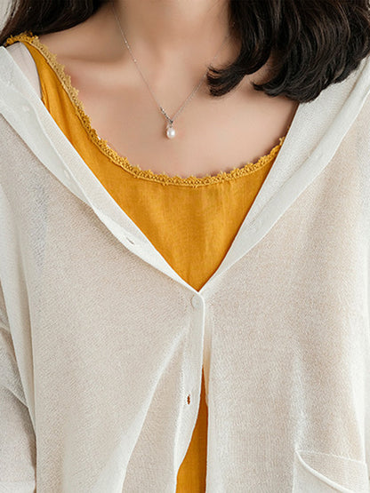 Casual Batwing Sleeve Hooded High-Low V-Neck Buttoned Cardigans