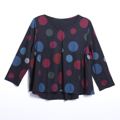 Casual Dot Wide Leg Pants Pullover Regular Long Sleeve Set