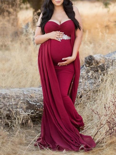 Maternity Strapless Maxi Dress