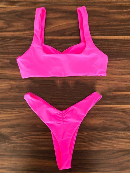 Sexy Ruffled Split Type Bikinis Swimwear