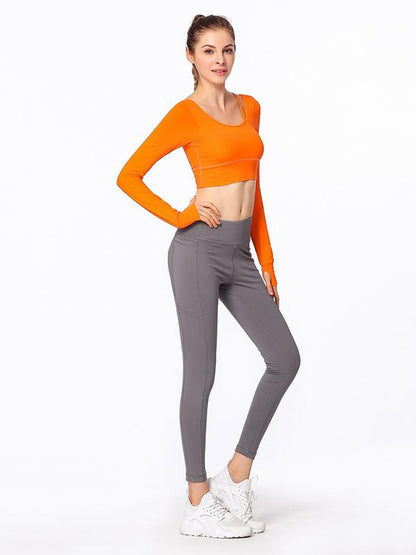 Backless Long Sleeve Yoga Tees