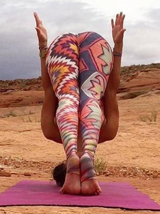 Sports Printed Colorful Wrap Yoga Leggings
