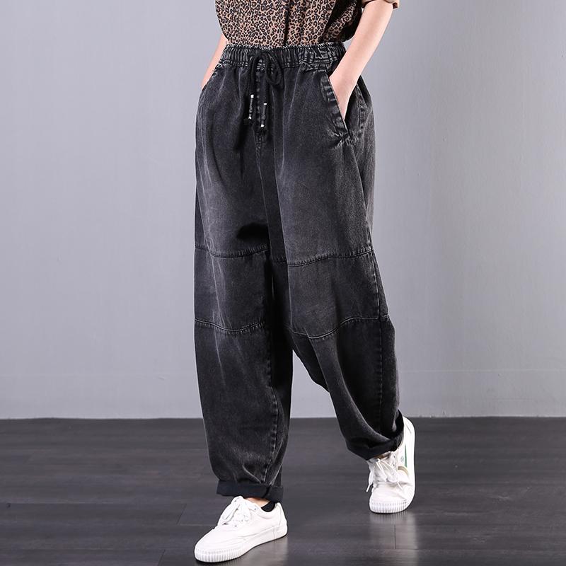 Buykud Symmetrical Pocket Casual Comfort Loose Jeans