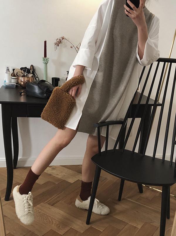 Loose Simple Split-joint Mini Dresses