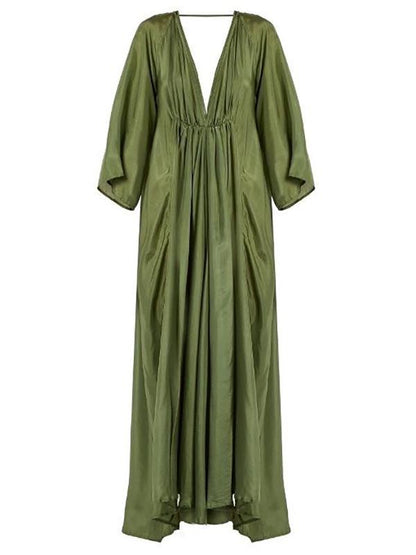 Loose Deep V-neck Maxi Dress