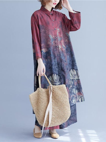 Original Printed Shirt + Wide Leg Pants