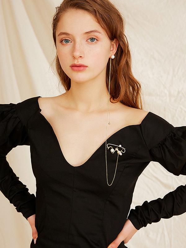 Original Long Earrings Brooch